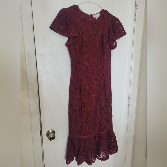Rachel Parcell burgundy lace dress - Picture 3 of 5